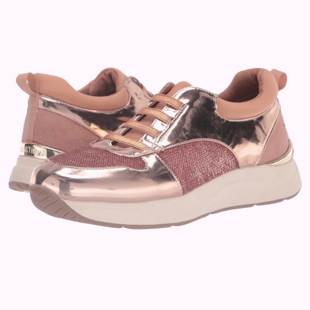 Kenneth Cole Reaction Women’s Christal‎ Sneaker, Rose gold Size 9